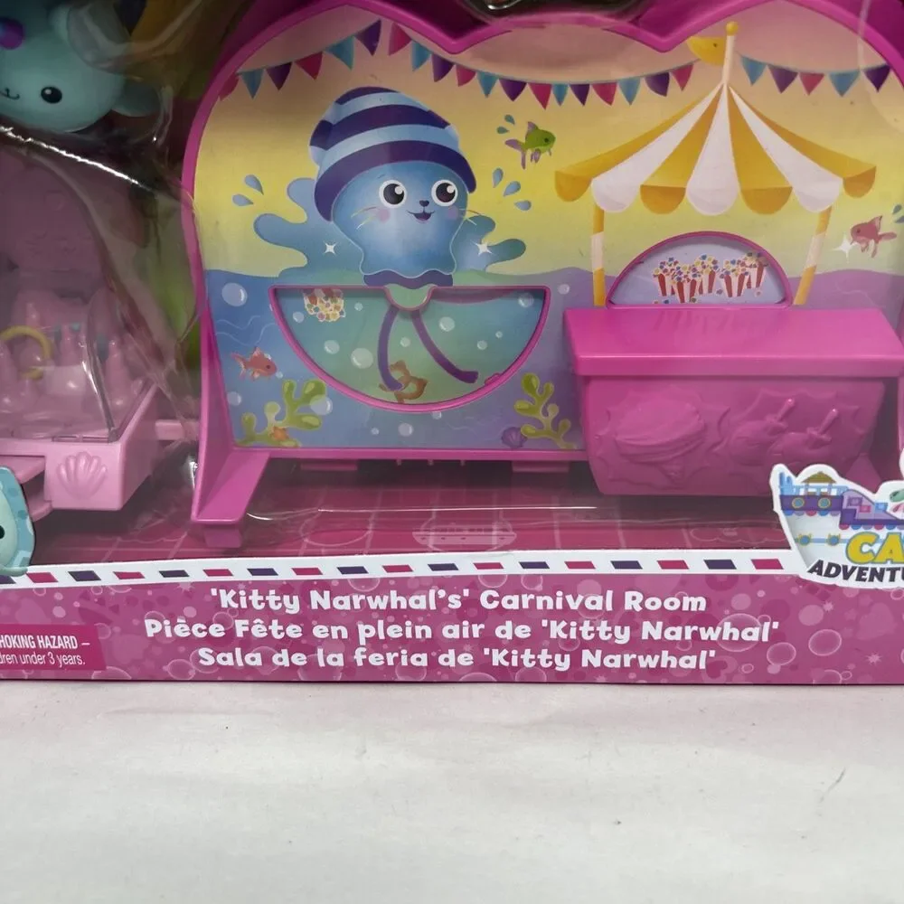 Gabby's Dollhouse Cat Adventures KITTY NARWHAL'S CARNIVAL ROOM Playset New